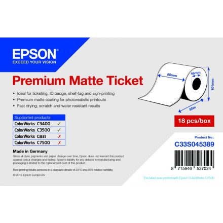 Epson 80mm*50m matt Ticket