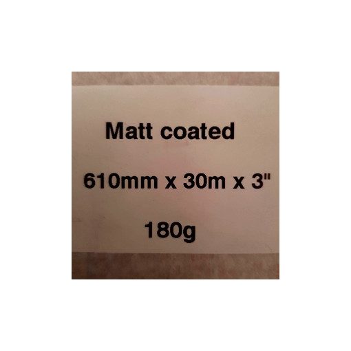 Matt Coated 180g  610mm x 50m