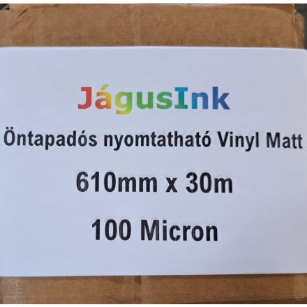 Öntapadós nyomtatható  Vinyl Matt fólia 100 mic. 610mm x 30m