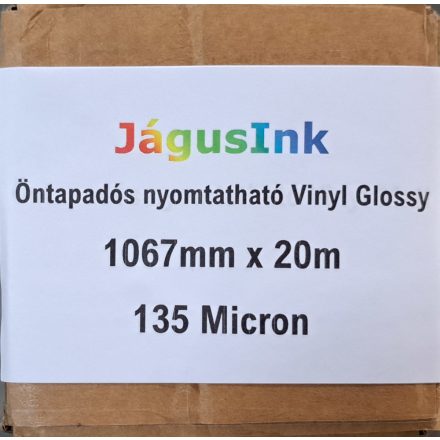 Öntapadós nyomtatható  Vinyl Glossy fólia 135 mic. 1067mm x 30m