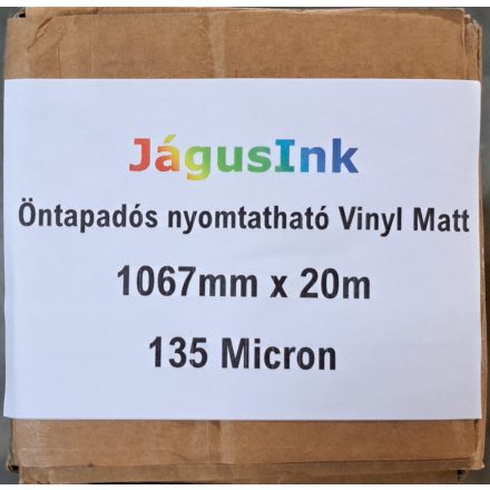 Öntapadós nyomtatható  Vinyl Matt fólia 135 mic. 1067mm x 20m
