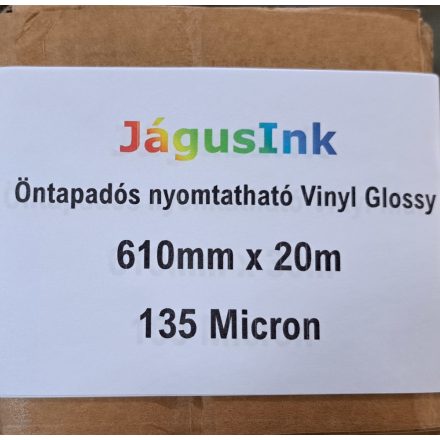 Öntapadós nyomtatható  Vinyl Glossy fólia 135 mic. 610mm x 30m