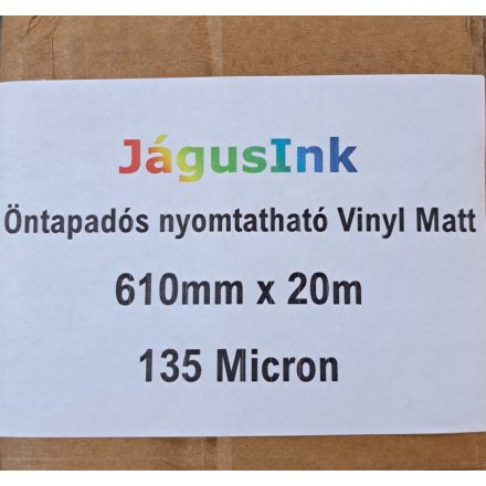 Öntapadós nyomtatható  Vinyl Matt fólia 135 mic. 610mm x 20m
