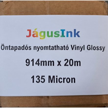 Öntapadós nyomtatható Vinyl Glossy fólia 135 mic. 914mm x 30m
