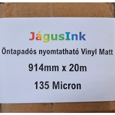 Öntapadós nyomtatható  Vinyl Matt fólia 135 mic. 914mm x 20m